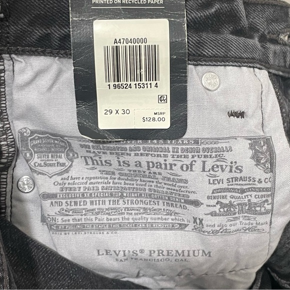 NWT Levi’s 501 Original Spliced Jeans Washed Black Women’s Size 29x30 Straight - Picture 15 of 16